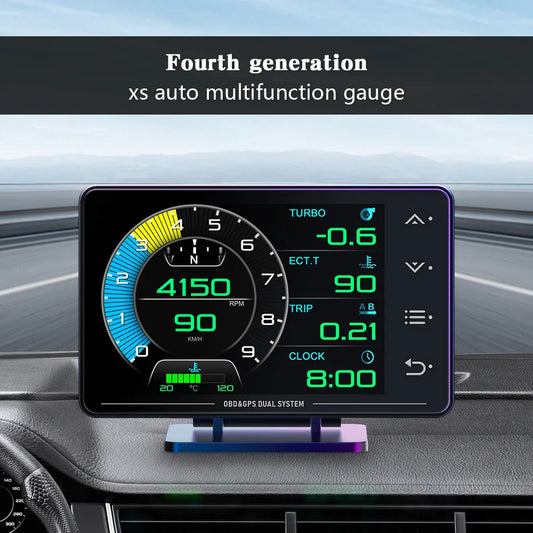 XS HUD Gauge – Multi-Function OBD+GPS Car Head-Up Display