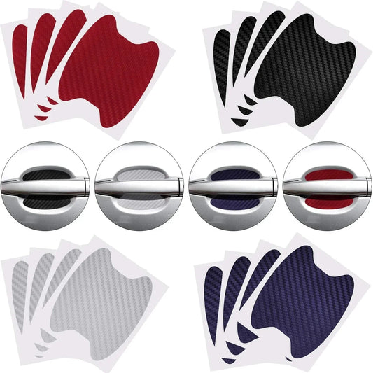 4Pcs Car Door Handle Protection Stickers – Carbon Fiber Scratch-Resistant Film Set