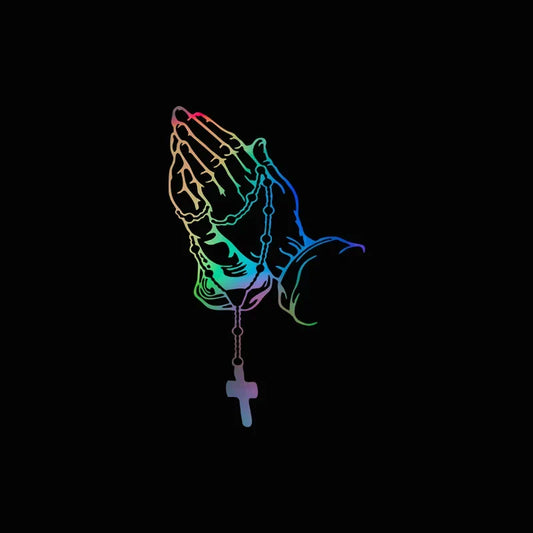 Car Interior Prayer Gesture Laser Stickers – Jesus Christ Decorative Car Styling Decals